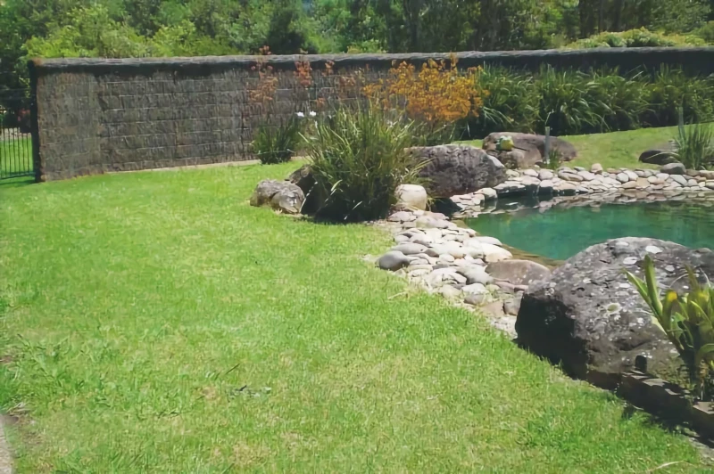 pool and brushwood fencing